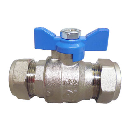Altecnic Intaball Ball Valve 22mm with Blue Butterfly Handle
