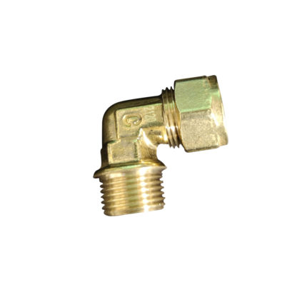 3/8' x 10mm Elbow Brass Fitting Male Iron Side photo