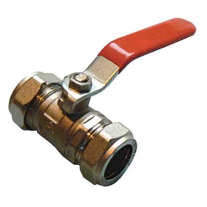QLEC red handle lever ball valve - economy CxC 22mm